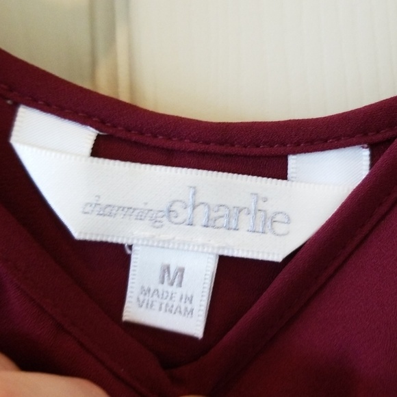 Maroon and leopard print bow blouse - Picture 4 of 4